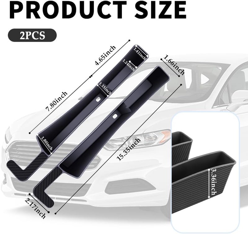 Stacool 2PCS New Car Seat Gap Filler with 2 Storage Areas,Stylish Car Seat Gap Storage for Stabilizing Phone,Keys Wallet,Universal Car Seat Gap Filler Organizer Interior Accessories (Carbon Black) - Image 2